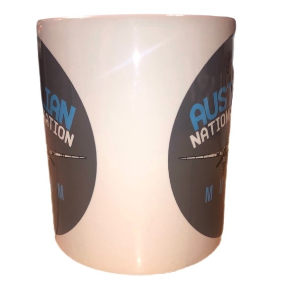 AVIATION coffee Mug. Australian National Aviation Museum. White grey blue logo - Picture 2 of 6